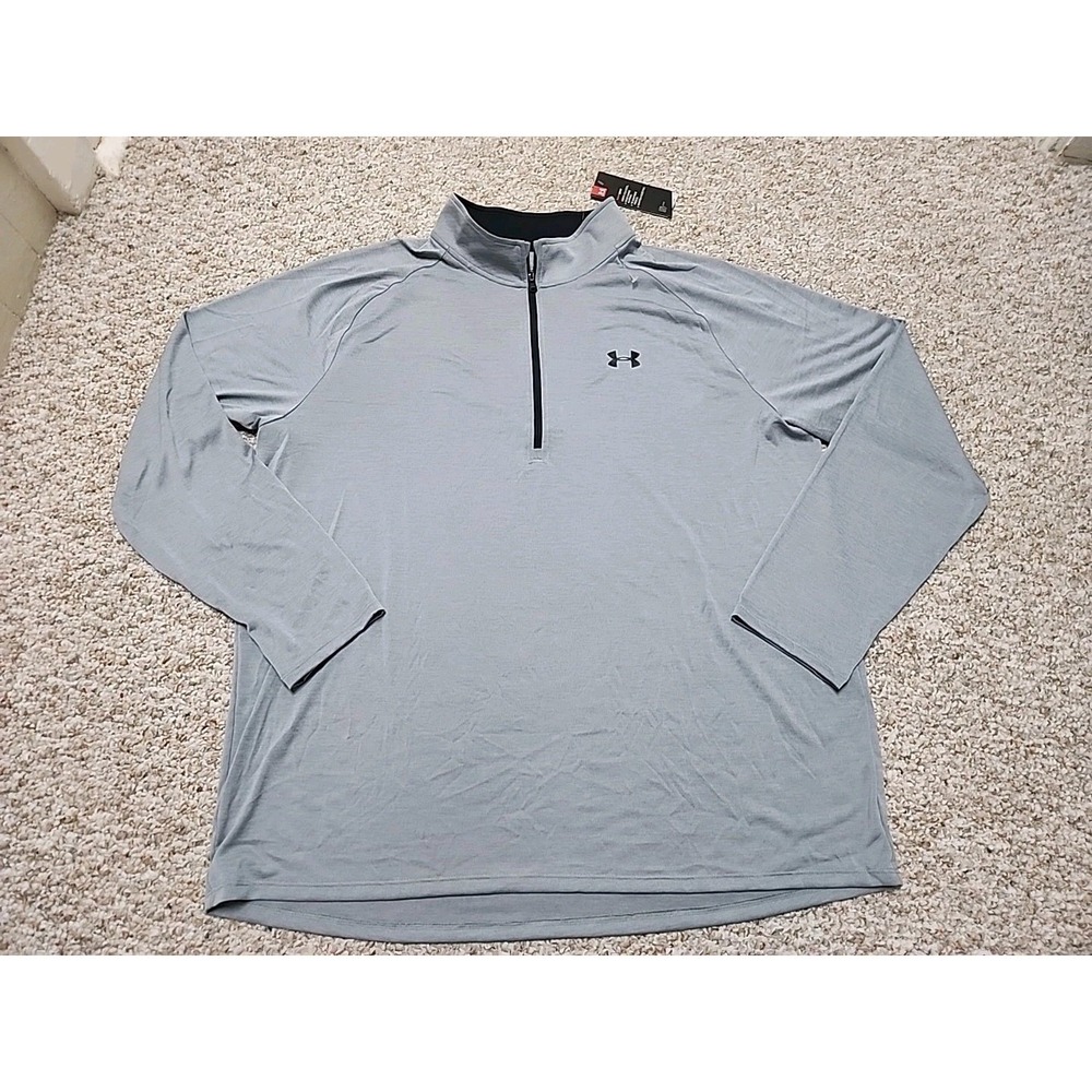 Under Armour Mens HeatGear 2.0 1/2 Zip Pullover Grey 1328495-035 3XL NWT